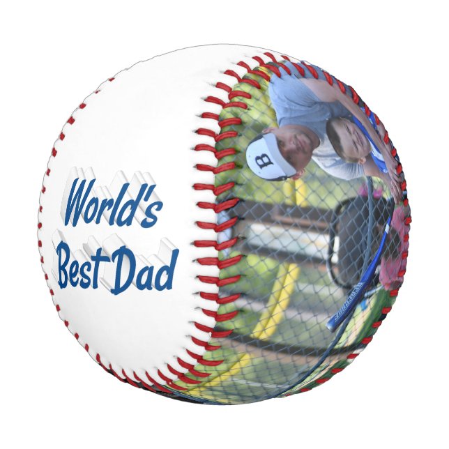 Best Vater Foto Vathers Day Sea Blue Baseball (Schrägansicht)