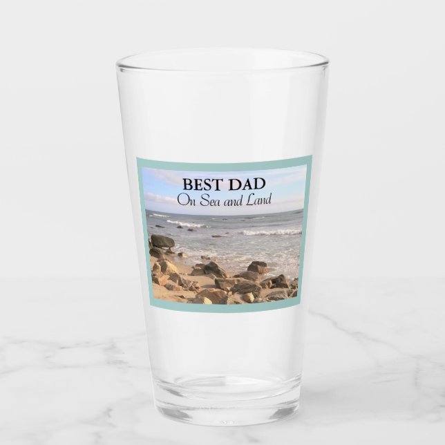 Best Vater Foto Wavy Atlantic Ocean Blue Sky Glas (Vorderseite)