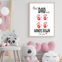 Best Vater Hands Down Handprint Art Print