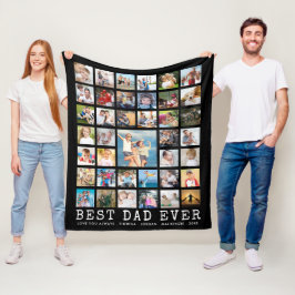BEST VATER JE 39 Foto Collage Your Text and Color Fleecedecke
