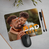 BEST VATER JE CUSTOM FOTO UND NAME ORANGE WHITE