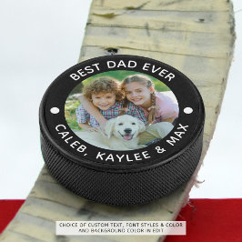 BEST VATER JE Foto Personalisiert Farbe Eishockey Puck