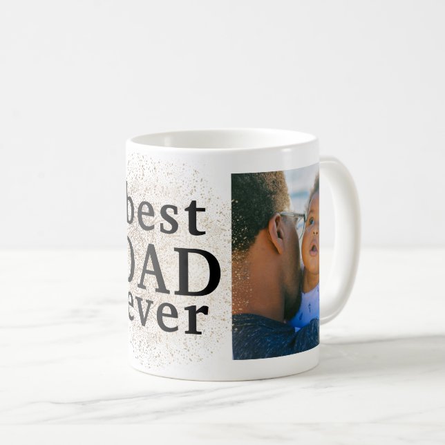 Best VATER je Gold Custom Multi Foto Tasse (VorderseiteRechts)
