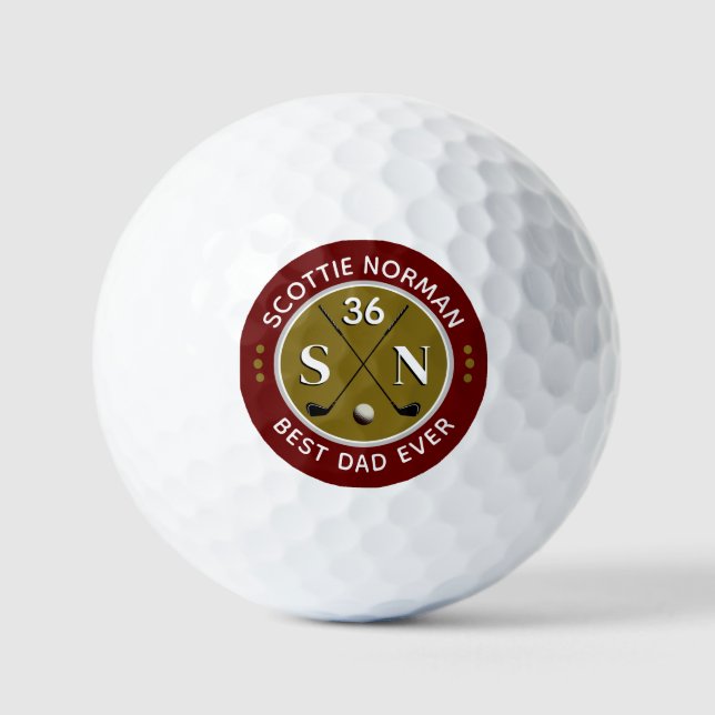 BEST VATER JE Pater Golfer Name Golfball (Vorderseite)