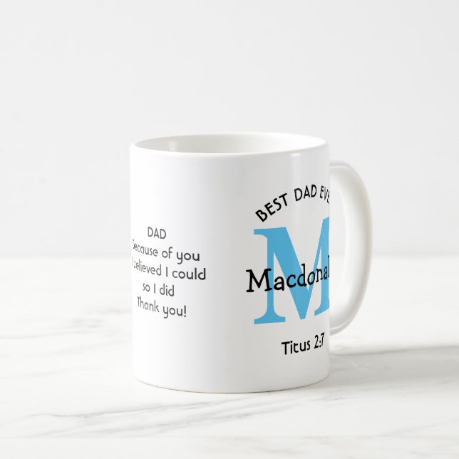 BEST VATER JE Personalisierte Kaffee-Tasse Kaffeetasse (VorderseiteRechts)
