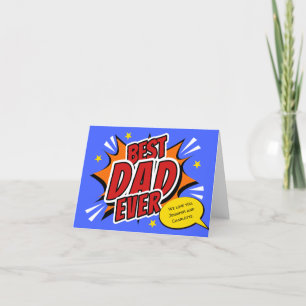 Best Vater jemals Comic Superhero Fathers Day Card Dankeskarte