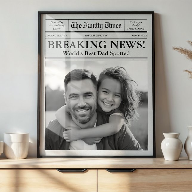 Best Vater Newspaper Custom Foto Poster (Von Creator hochgeladen)