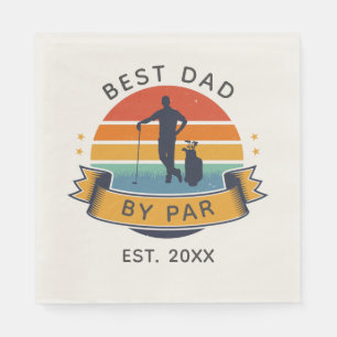 Best Vater Par Golfspiel Väter Tag Retro Party Serviette