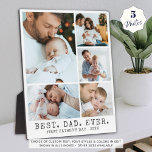 BEST VATER PRO Foto Collage Erster Vatertag Fotoplatte<br><div class="desc">Erstellen Sie eine Gedenktafel 8x10 für den Vater, indem Sie diese leicht hochzuladende Foto-Collage Vorlage mit 5 Bildern und Ihrem benutzerdefinierten Text verwenden. Die Stichprobe schlägt den Titel BEST vor. VATER. EVER. und ERSTE VATER'S DAY and year in einem kohlegrauen klassischen Schriftart mit bearbeitbarem weißem Hintergrund. Alle Textstile und -farben...</div>