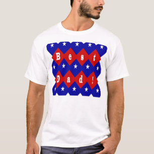 Best Vater Stars & Diamonds Typografy Red & Blue T-Shirt