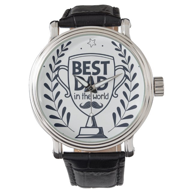 Best Vater Trophy Design - Vatertagsgeschenk Armbanduhr (Vorderseite)