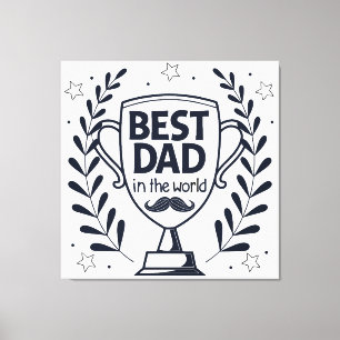 Best Vater Trophy Design - Vatertagsgeschenk Leinwanddruck
