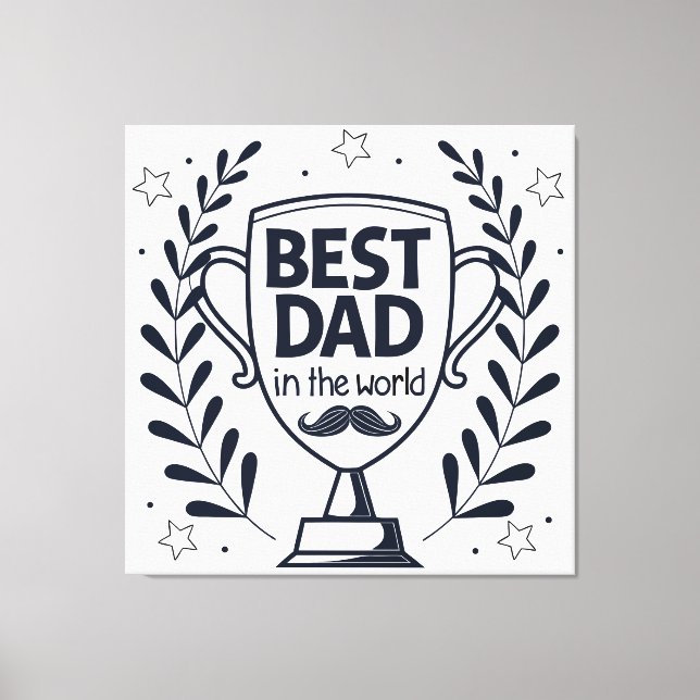 Best Vater Trophy Design - Vatertagsgeschenk Leinwanddruck (Vorderseite)