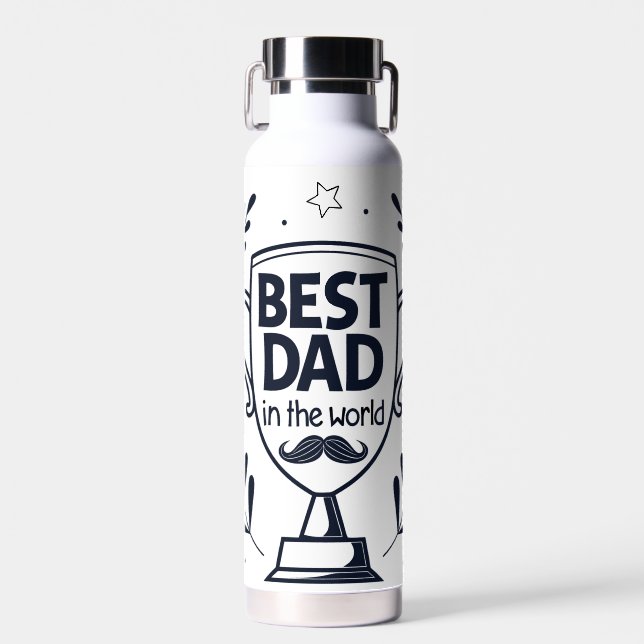Best Vater Trophy Design - Vatertagsgeschenk Trinkflasche (Vorne)