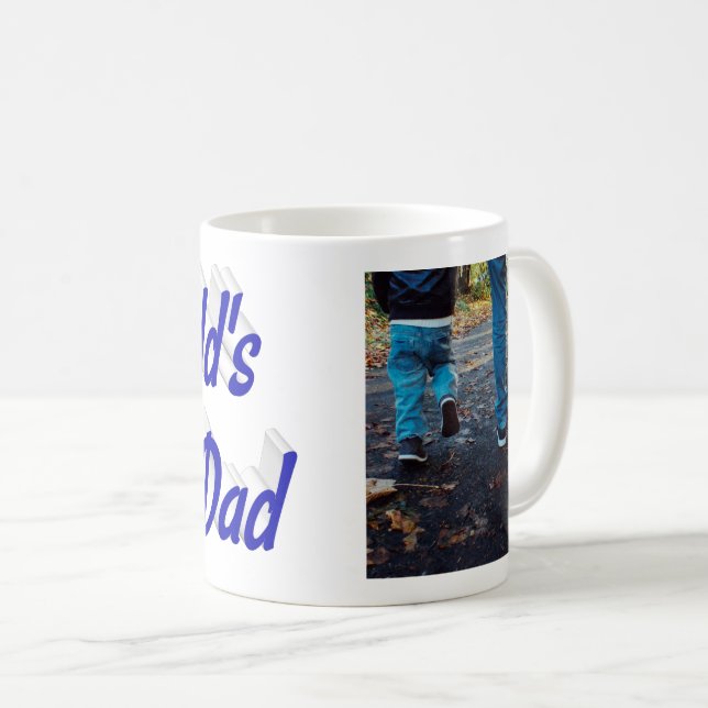 Best Vater Vathers Day Foto blauer Text Kaffeetasse (VorderseiteRechts)
