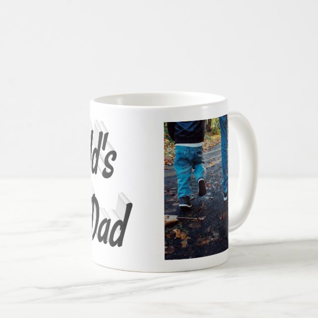 Best Vater Vathers Day Foto Schwarzer Text Kaffeetasse (VorderseiteRechts)