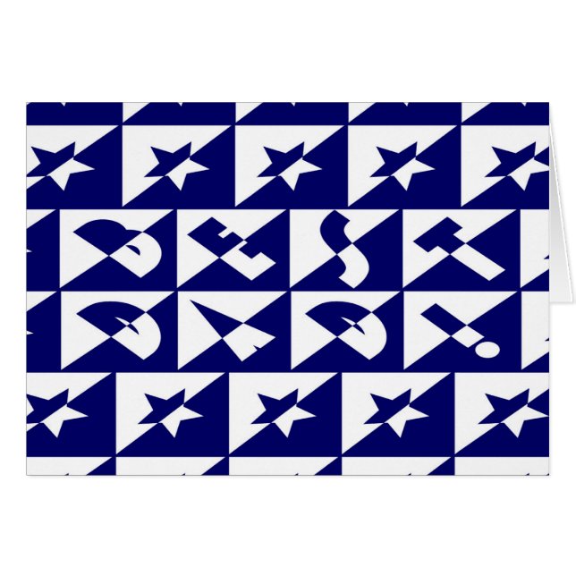 Best Vater Wild Text Pattern & Stars Blau & Weiß (Vorderseite (Horizontal))