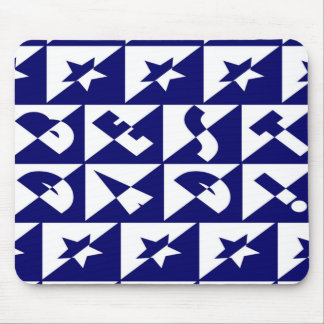 Best Vater Wild Text Pattern & Stars Blau & Weiß Mousepad