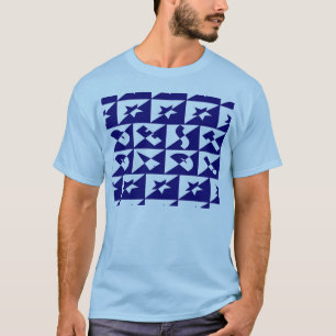Best Vater Wild Text Pattern & Stars Blau & Weiß T-Shirt