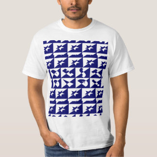 Best Vater Wild Text Pattern & Stars Blau & Weiß T-Shirt