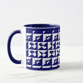 Best Vater Wild Text Pattern & Stars Blau & Weiß Tasse