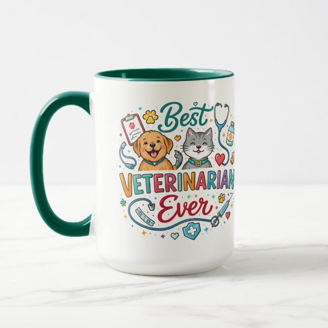 Best Veterinarian Ever | Vet Appreciation Doctor’s Tasse (Links)