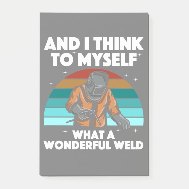 Best Welding Art Men Women Arc Welder Pipeliner II Post-it Klebezettel (Vorderseite)