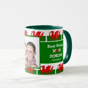BEST WELSH MUM Custom Wales Flag Foto Tasse
