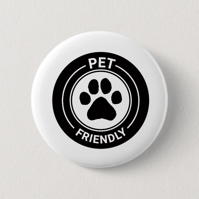 Best Westie Pet Friendly Gezeichnet Paw - Black Button (Vorderseite)