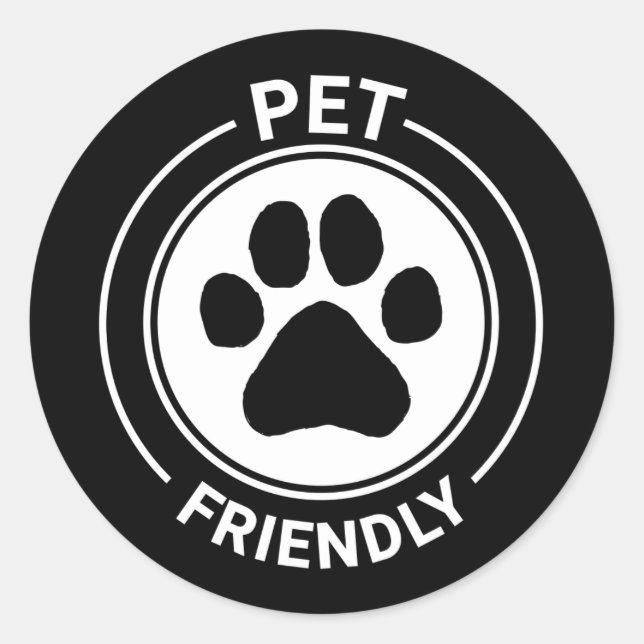 Best Westie Pet Friendly Gezeichnet Paw - Black Runder Aufkleber (Vorderseite)