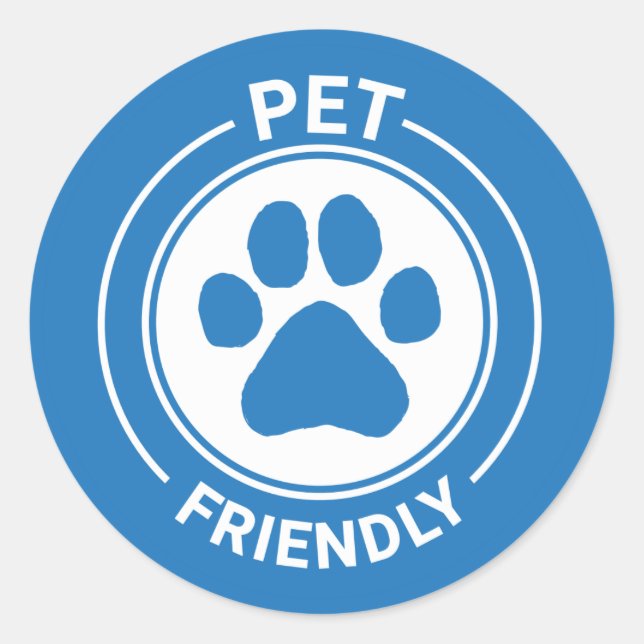 Best Westie Pet Friendly Gezeichnet Paw - Blue Runder Aufkleber (Vorderseite)