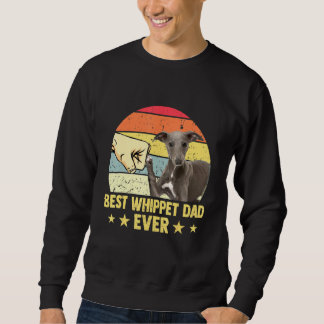 Best Whippet Vater je Retro Vintager Vater Tag Sweatshirt