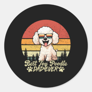 Best White Toy Poodle Vater jemals Vintagen Hunde Runder Aufkleber