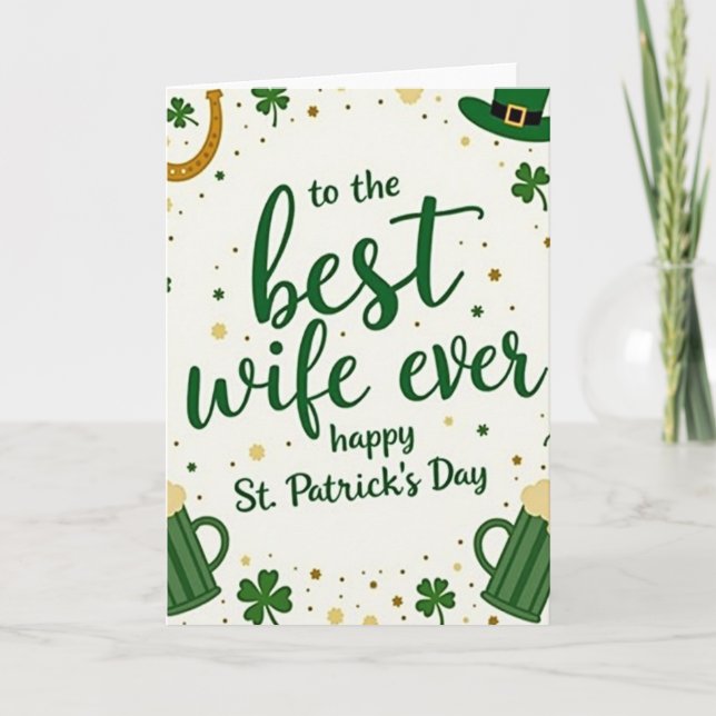 Best Wife Happy St Patricks Day Card Karte (Vorderseite)