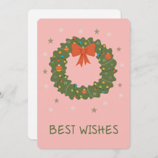 Best wishes Flat Greeting Card Karte