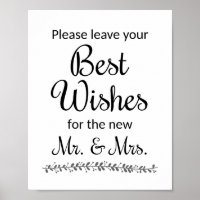 Best Wishings Wedding Guest Book Sign - Rochester