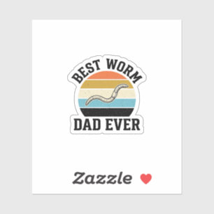 Best Worm Dad Ever Vintage Worm Shirt Design_1 Aufkleber