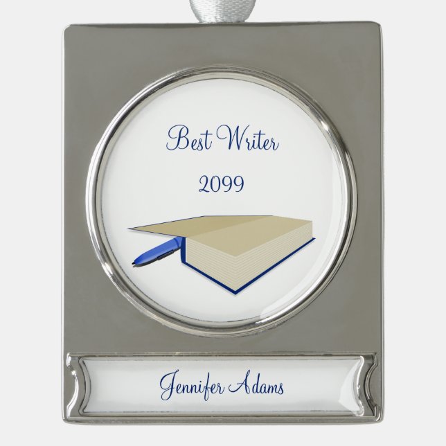 Best Writer Book Christmas Ornament (Vorderseite)