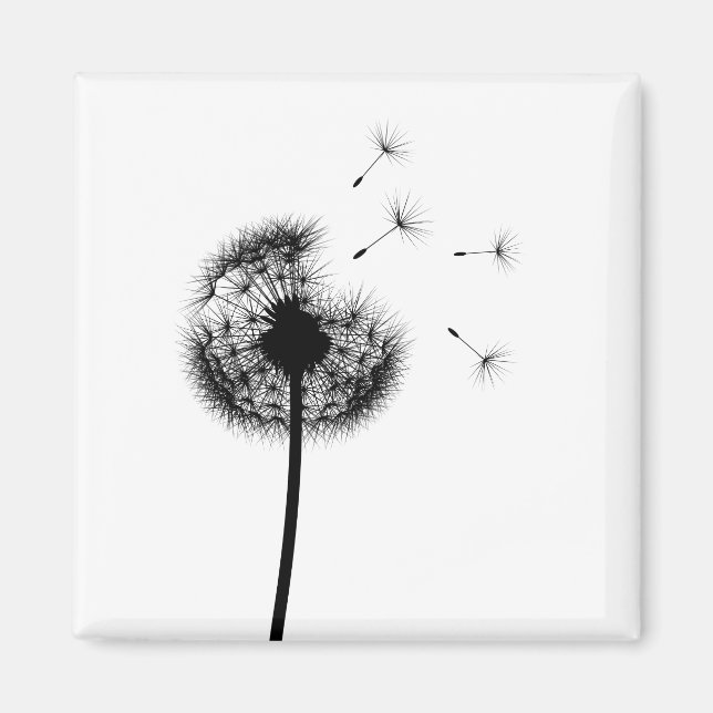 Best wünscht Black Dandelion Magnet (Vorne)