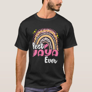 Best Yaya Ever Funny Pink Leopard Regenbogenmütter T-Shirt