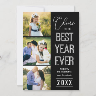 Best Year EDIEDITABLE FARBE New Year Foto Card Feiertagskarte