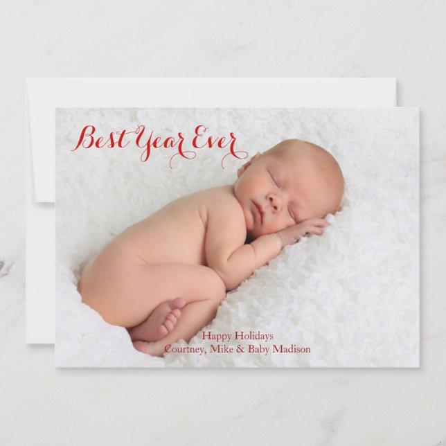 Best Year EJEDES Foto Urlaubskarte Feiertagskarte (Vorderseite)