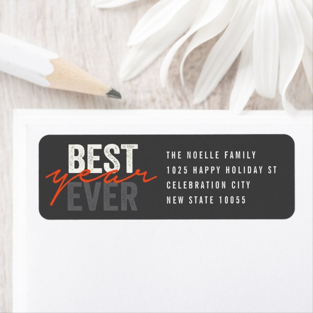 Best Year Ever Handwriting Script Moderne Adresse (Insitu)