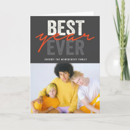 Best Year Ever Handwriting Script Modernes Foto Feiertagskarte