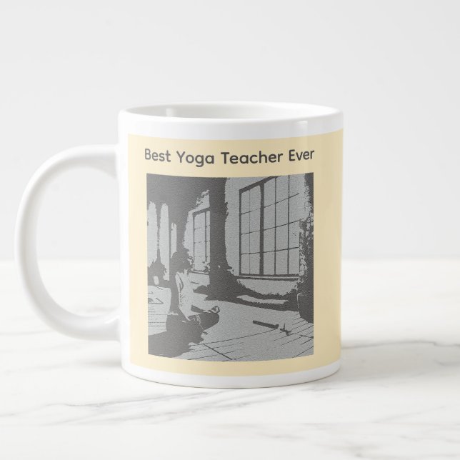 Best Yoga Teacher Ever Jumbo-Tasse (Links)
