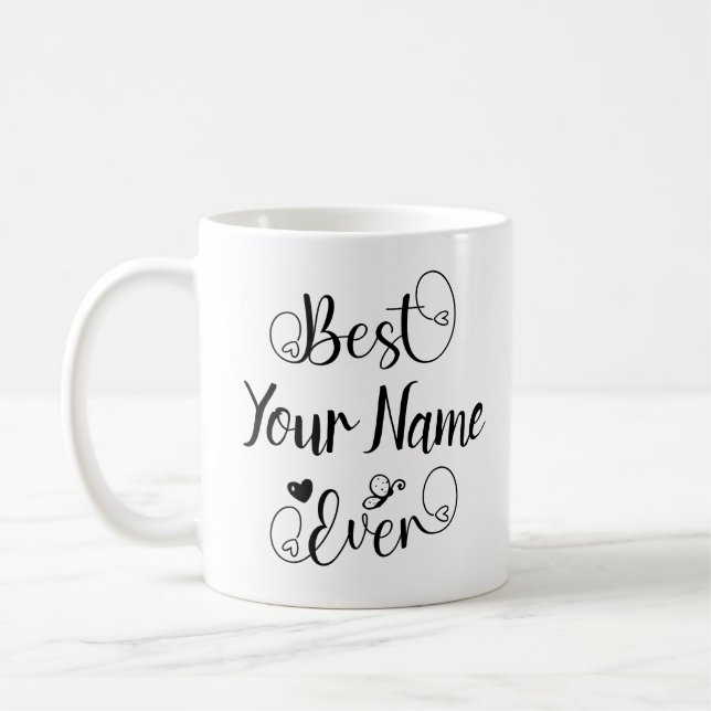 Best Your Name je Typografy Script Kaffeetasse (Links)