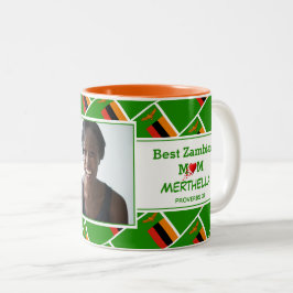 BEST-ZAMBIAN-MAMA Personalisiertes ZAMBIA-FLAG-Fot Zweifarbige Tasse