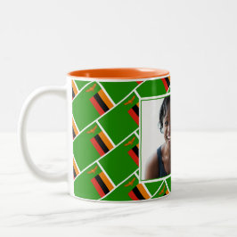 BEST-ZAMBIAN-MAMA Personalisiertes ZAMBIA-FLAG-Fot Zweifarbige Tasse
