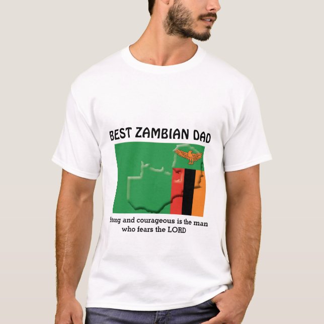 BEST ZAMBIAN VATER Strong Courageagement Personali T-Shirt (Vorderseite)