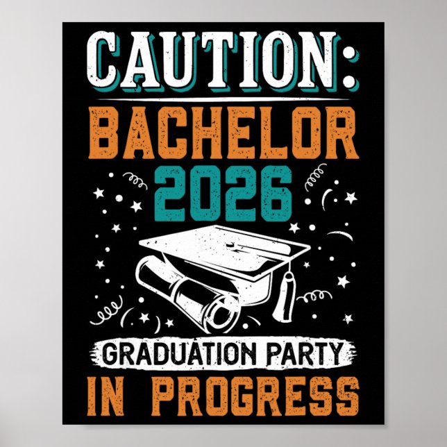 Bestanden Caution Chelor 2026 Abschlussfeier Gra Poster (Vorne)